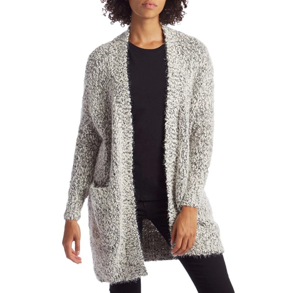 Lira Miranda Long Cardigan Sweater Black White XS/S Oversized Knit